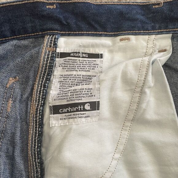 Carhartt Men FR Flame Resistant Relaxed Fit Jeans Denim 2112CAT2 Size 46x32 Work - Picture 9 of 16